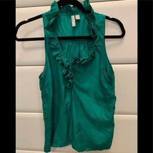Old Navy Teal Silk sleeveless Shirt